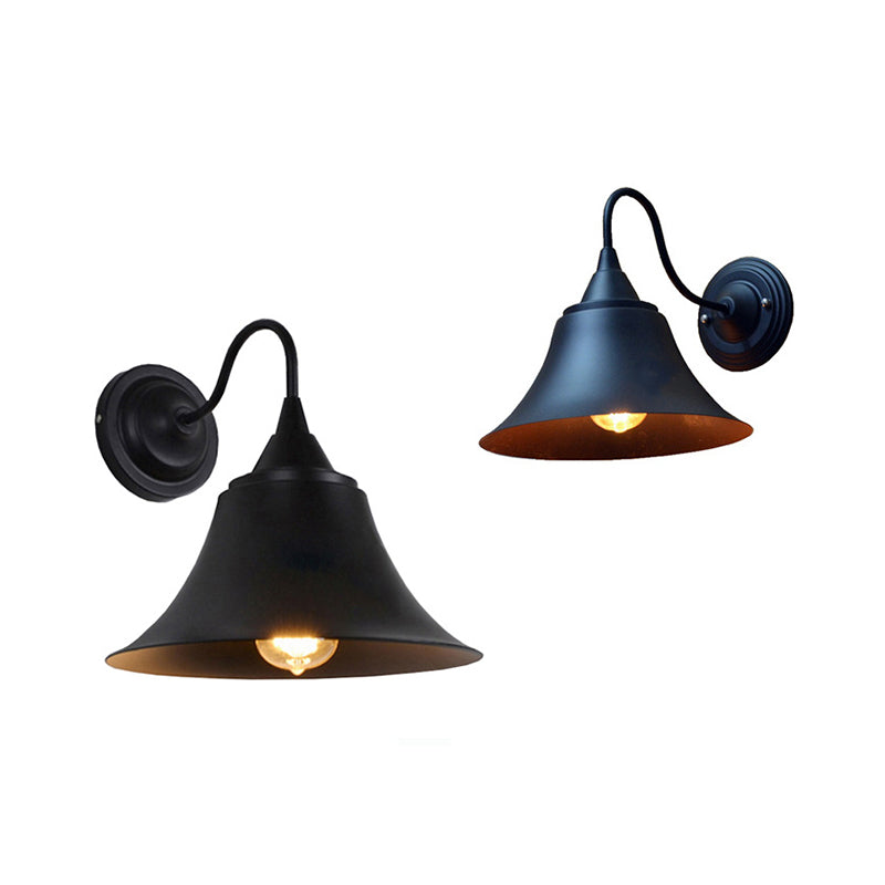 Frendorf | Ausladende Metall Wandlampe Bauernhaus 1 Kopf Esszimmer Wandleuchte mit gebogenem Arm