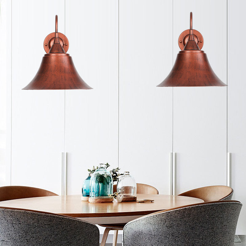 Frendorf | Ausladende Metall Wandlampe Bauernhaus 1 Kopf Esszimmer Wandleuchte mit gebogenem Arm