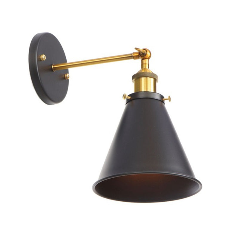 Frendorf | Metalen rechte arm wandverlichting armatuur fabriek 1 gloeilamp eetkamer wandlamp in zwart en messing