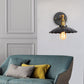 Frendorf | Metalen rechte arm wandverlichting armatuur fabriek 1 gloeilamp eetkamer wandlamp in zwart en messing