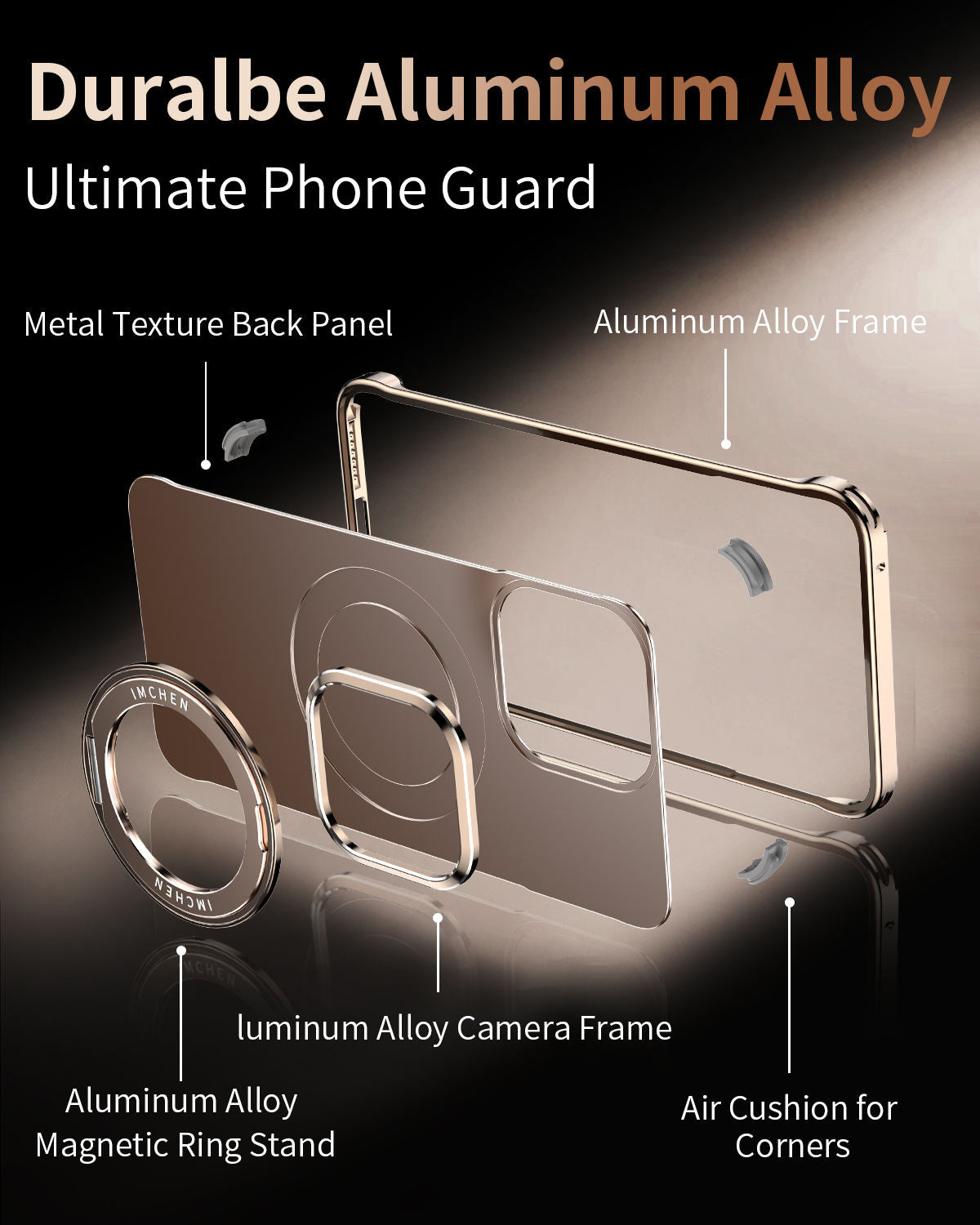 Frendorf | 1:1 Original Metallfreies Handyhülle Mit Halter Saugnapf Drehbarem Drehpunkt Für iPhone