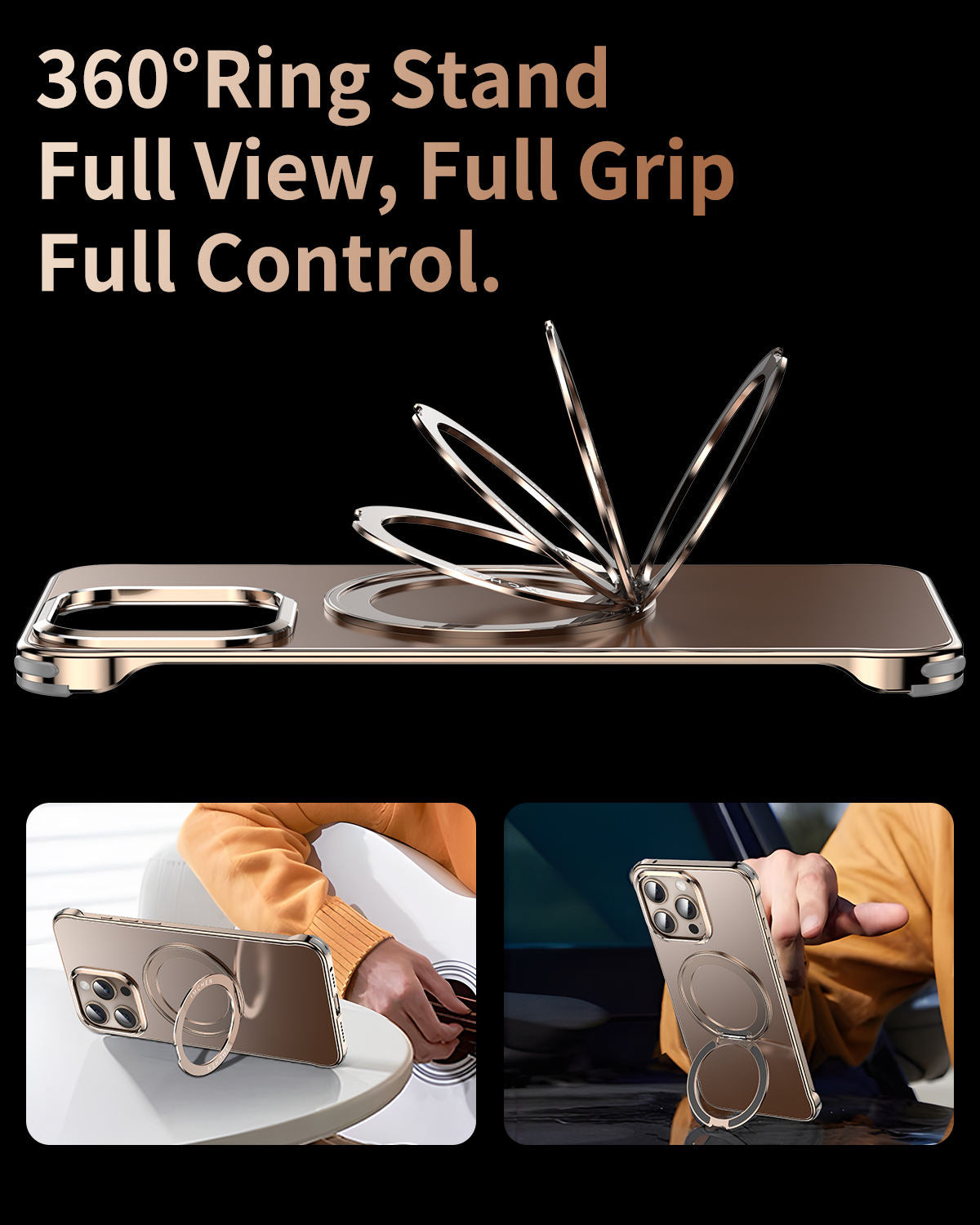 Frendorf | 1:1 Original Metallfreies Handyhülle Mit Halter Saugnapf Drehbarem Drehpunkt Für iPhone