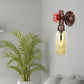 Frendorf | 1 Licht Amber Glas Wandlamp Industrieel Verweerd Koper Ovale Schaduw Slaapkamer Wandlamp Verlichting, 9.5"/10"/12" H