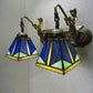 Frendorf | Trapezium Wandmontage Lamp Fixture Tiffany Brons Snijglas Wandverlichting met Zeemeerminarm
