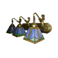 Frendorf | Trapezium Wandmontage Lamp Fixture Tiffany Brons Snijglas Wandverlichting met Zeemeerminarm