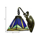 Frendorf | Trapezium Wandmontage Lamp Fixture Tiffany Brons Snijglas Wandverlichting met Zeemeerminarm