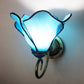 Metall Messing Wandlampe Gewunden Arm 1-Licht Tiffany Wandhängelampe mit geometrisch geschnittenem Glasschirm