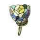 Metall Messing Wandlampe Gewunden Arm 1-Licht Tiffany Wandhängelampe mit geometrisch geschnittenem Glasschirm
