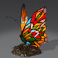 Handgefertigte Glas Schmetterling Nachttischlampe Tiffany Stil 1 Glühbirne Gelbe Nachtbeleuchtung