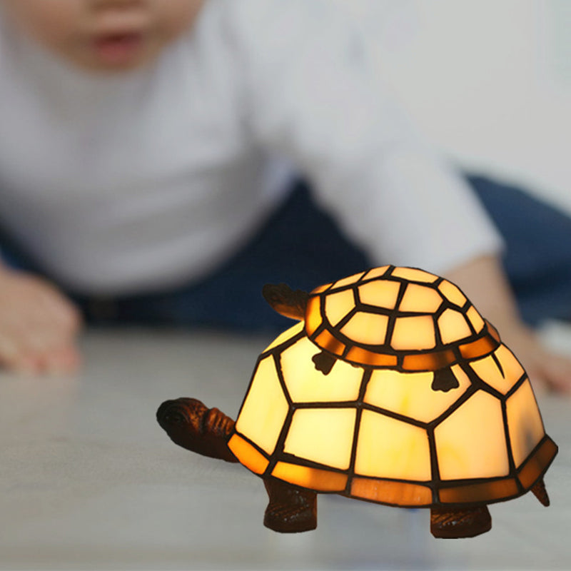 Schneiden Glas Schildkröte Mama und Baby Tischlicht Tiffany 1 Kopf Nachttischlampe für Schlafzimmer