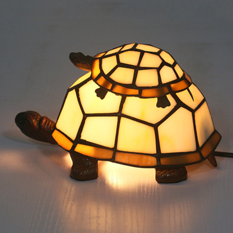 Schneiden Glas Schildkröte Mama und Baby Tischlicht Tiffany 1 Kopf Nachttischlampe für Schlafzimmer