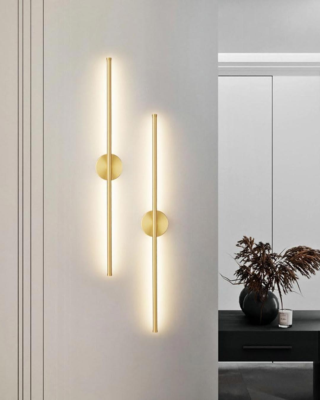 Moderne Lineare LED Wandleuchte - Gold