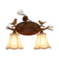 Rust Scalloped Wandbeleuchtung Traditionelle Metall 2/3 Lichter Schlafzimmer Wandleuchte Lampe mit weißem Stoffschirm