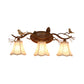 Rust Scalloped Wandbeleuchtung Traditionelle Metall 2/3 Lichter Schlafzimmer Wandleuchte Lampe mit weißem Stoffschirm