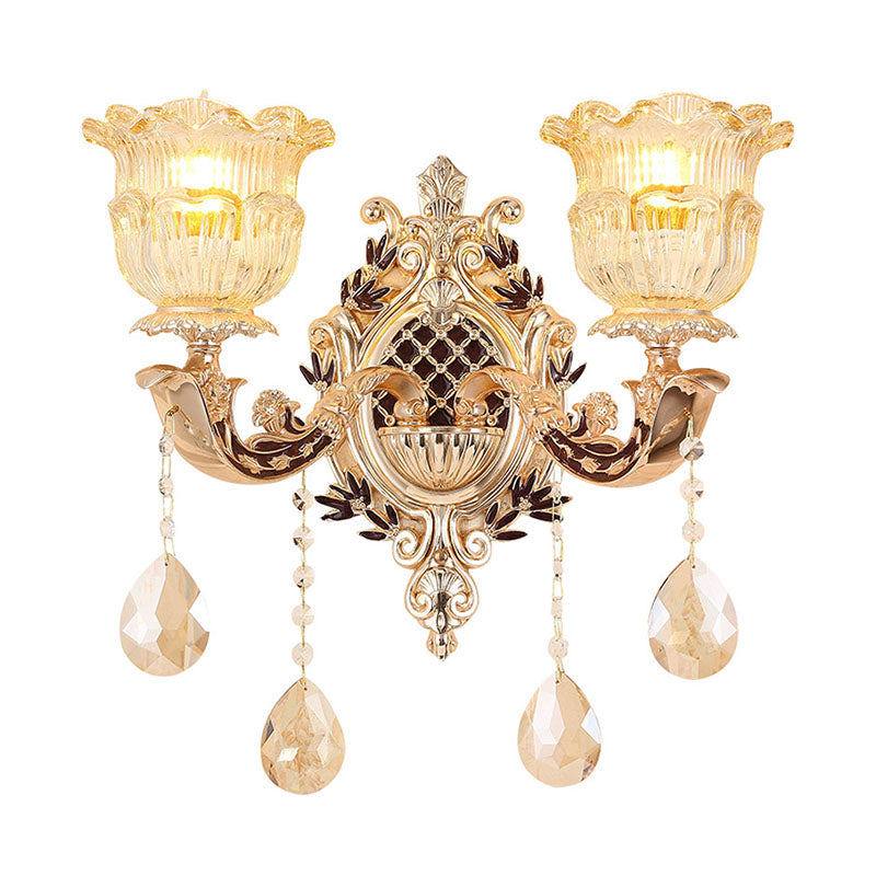 Frendorf | Gebogen Arm Metaal Muurverlichting Moderne Gouden Wandverlichtingsideeën met Geometrische Glazen Schaduw