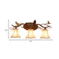 Rust Scalloped Wandbeleuchtung Traditionelle Metall 2/3 Lichter Schlafzimmer Wandleuchte Lampe mit weißem Stoffschirm