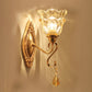 Frendorf | Kromming Wandgemonteerde Lamp Hedendaagse Metallische Gouden Wandlamp met Geometrische Glazen Schaduw