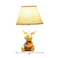 Deer Man Kid Schlafzimmer Leseleuchte Resin 1 Licht Tier Schreibtischlampe in Gelb