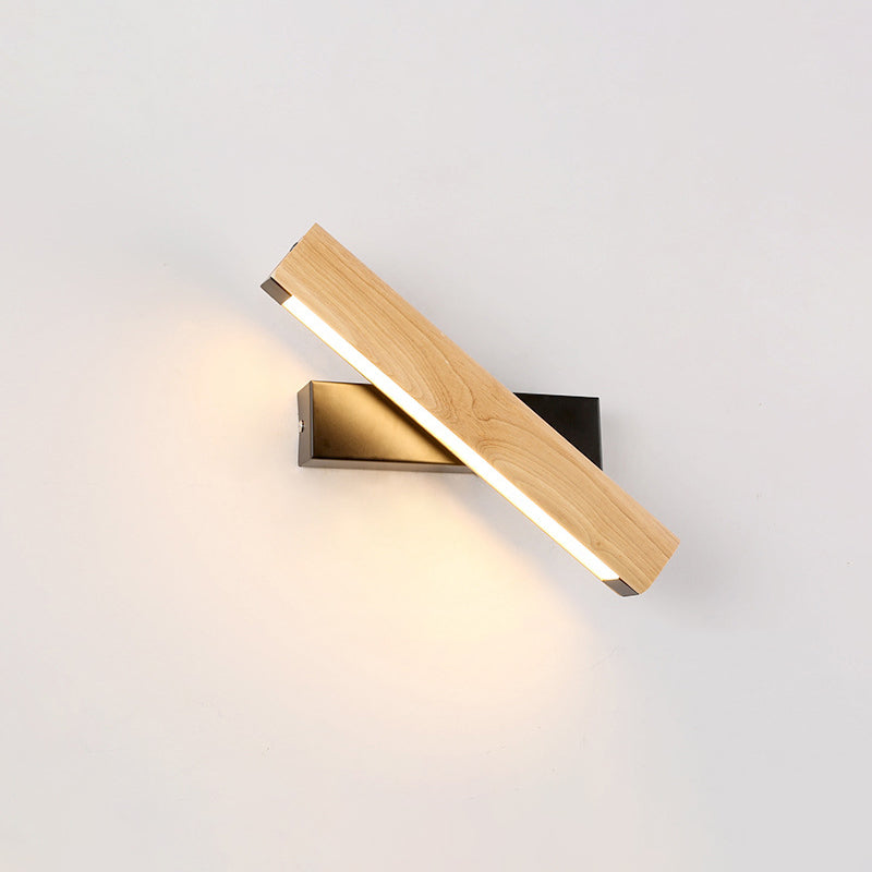 Lineare Leselampe Wandmodern Holz drehbar LED Schlafzimmer Wandleuchte Beleuchtungseinrichtung