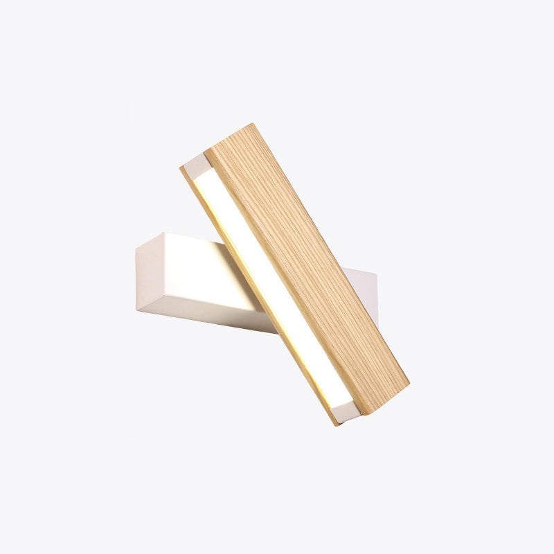 Lineare Leselampe Wandmodern Holz drehbar LED Schlafzimmer Wandleuchte Beleuchtungseinrichtung