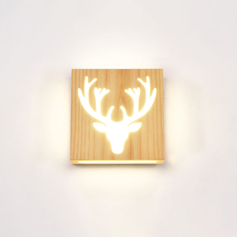 Frendorf | Vierkant Uitsparing Woonkamer Wandlamp Houten LED Hedendaagse Muur Gemonteerd Licht