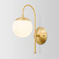 Frendorf | Gold Runde Wandlampe Sconce Modernist 1 Licht Opalglas Wand Montreal Beleuchtung mit Schwanenhalsarm
