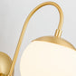 Frendorf | Gold Runde Wandlampe Sconce Modernist 1 Licht Opalglas Wand Montreal Beleuchtung mit Schwanenhalsarm