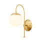 Frendorf | Gold Runde Wandlampe Sconce Modernist 1 Licht Opalglas Wand Montreal Beleuchtung mit Schwanenhalsarm