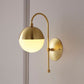 Frendorf | Gold Runde Wandlampe Sconce Modernist 1 Licht Opalglas Wand Montreal Beleuchtung mit Schwanenhalsarm