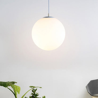Milchiges Glas Orb Hängeleuchte Moderner Stil 1-Glühbirne Pendelleuchte