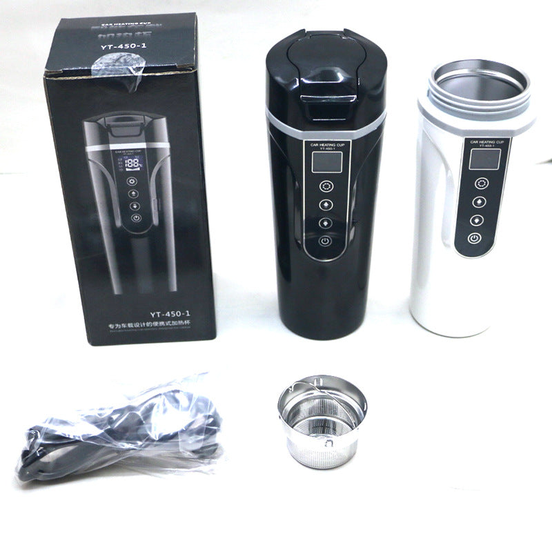 Frendorf | Tragbare Autoflasche Smart Touch Digitalanzeige Isolierbecher Home Travelling Heizbecher Wasserflasche