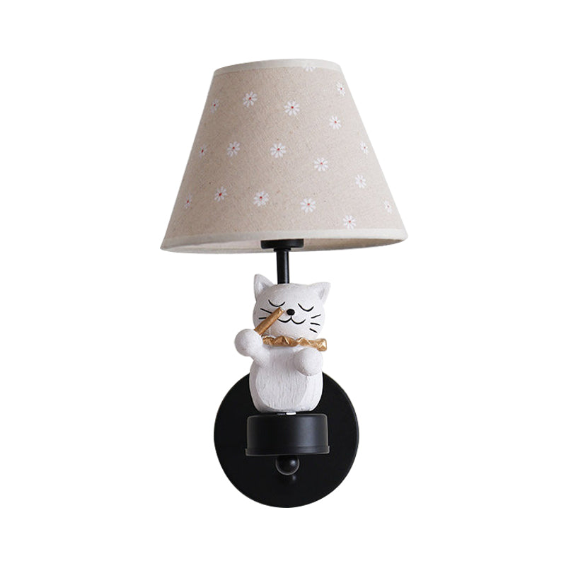 Frendorf | Lieve Huisdier Kat Wandlamp Één Licht Hars Façade Licht met Bloemenschaduw voor Studiekamer