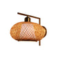 Frendorf | Bamboo Criss-Cross Woven Wall Lantern Chinesischer Stil 1 Glühbirne Holz Wandmontierte Lichtquelle