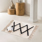 Bohemian Rhombus Indoor Teppich Mehrfarbiger Baumwollteppich Haustierfreundlicher Bereichsteppich für Zuhause