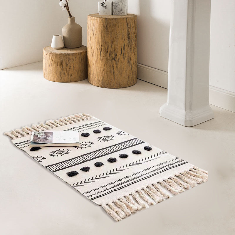 Frendorf | Boheems Raut Innenteppich Multi Farbe Baumwollteppich Haustierfreundlicher Bereich Teppich für Zuhause