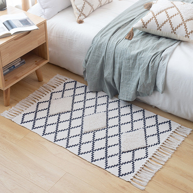 Frendorf | Boheems Raut Innenteppich Multi Farbe Baumwollteppich Haustierfreundlicher Bereich Teppich für Zuhause