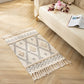 Bohemian Rhombus Indoor Teppich Mehrfarbiger Baumwollteppich Haustierfreundlicher Bereichsteppich für Zuhause
