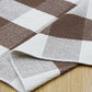 Frendorf | Klassisch Buffalo Karo Teppich Braun Funky Teppich Baumwolle Maschinenwaschbar Teppich für Schlafzimmer
