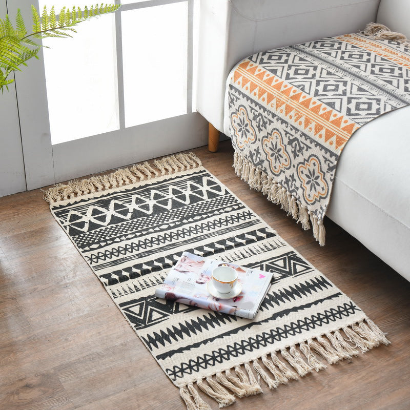 Funky Schlafzimmer Teppich Mehrfarbiger Musterteppich Baumwolle Waschbar Innenraumteppich