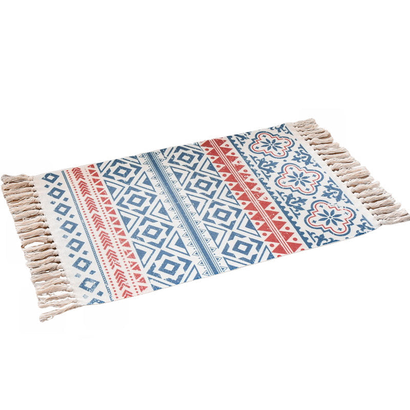Funky Schlafzimmer Teppich Mehrfarbiger Musterteppich Baumwolle Waschbar Innenraumteppich