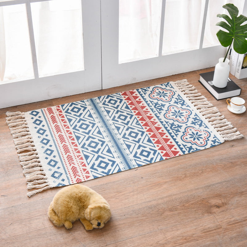 Funky Schlafzimmer Teppich Mehrfarbiger Musterteppich Baumwolle Waschbar Innenraumteppich