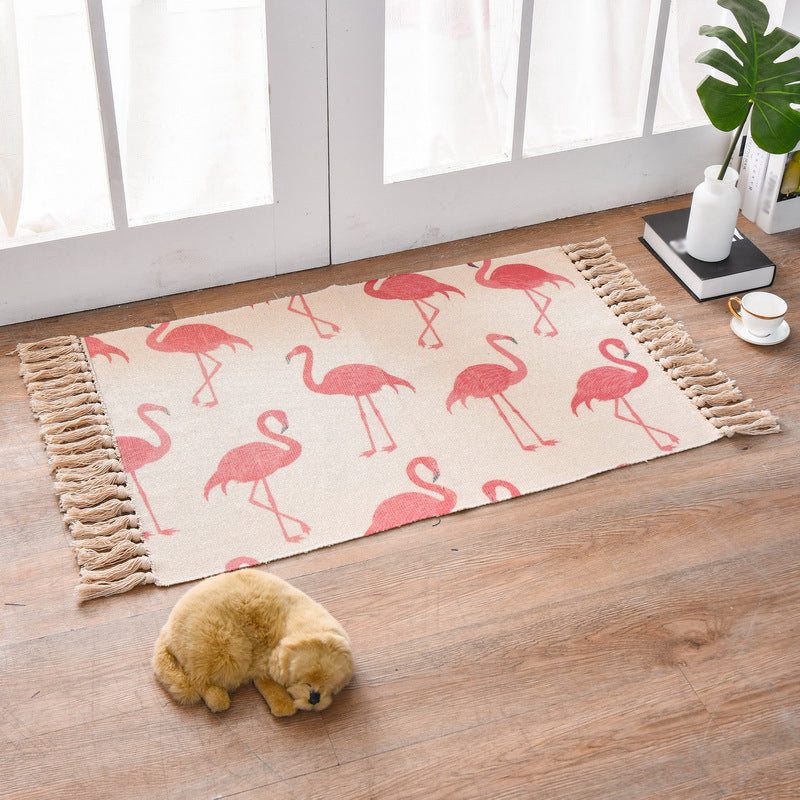 Funky Schlafzimmer Teppich Mehrfarbiger Musterteppich Baumwolle Waschbar Innenraumteppich
