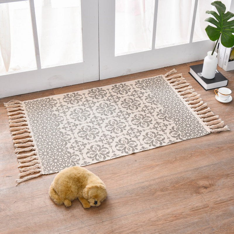 Funky Schlafzimmer Teppich Mehrfarbiger Musterteppich Baumwolle Waschbar Innenraumteppich