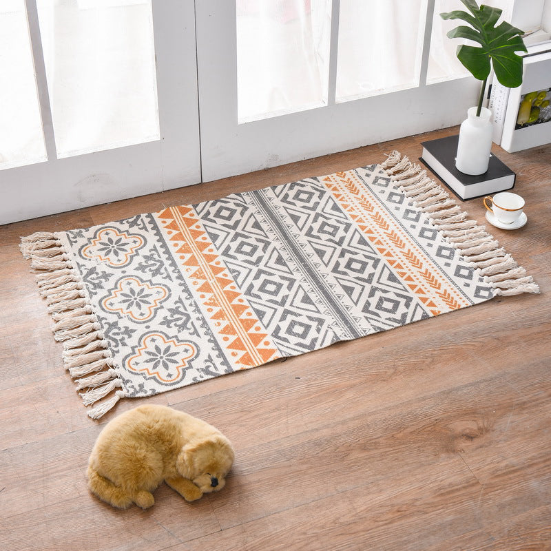Funky Schlafzimmer Teppich Mehrfarbiger Musterteppich Baumwolle Waschbar Innenraumteppich