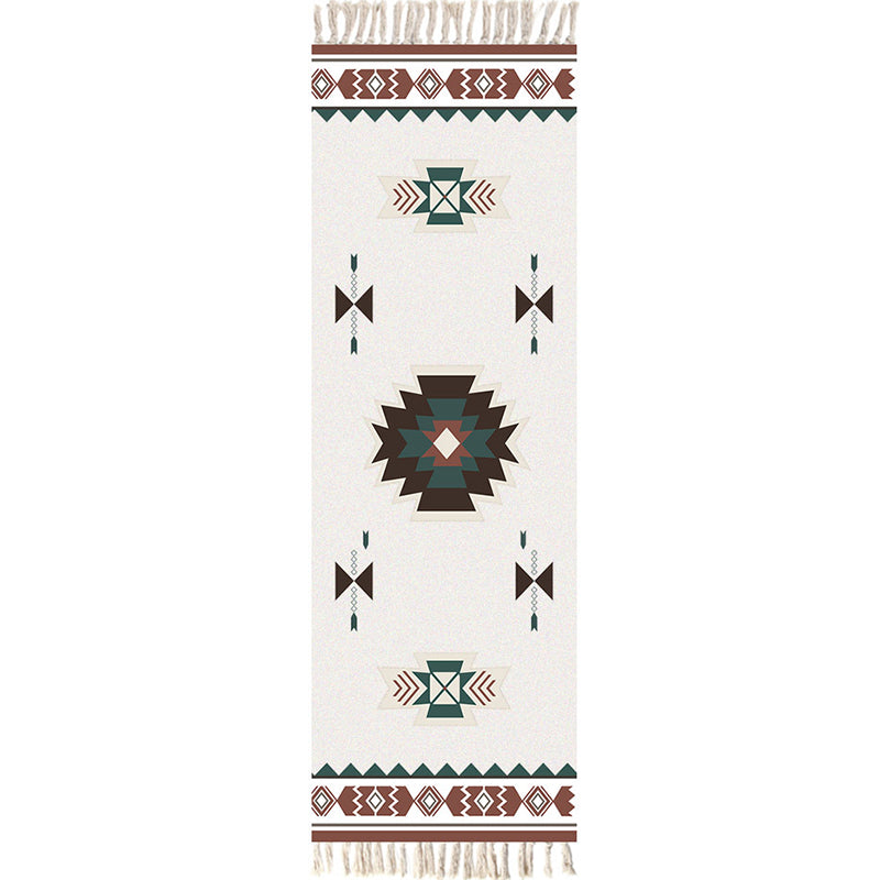 Frendorf | Multifarbige Funky Teppich, Baumwollgeometrische Formen, haustierfreundlicher, maschinenwaschbarer Teppich für das Schlafzimmer