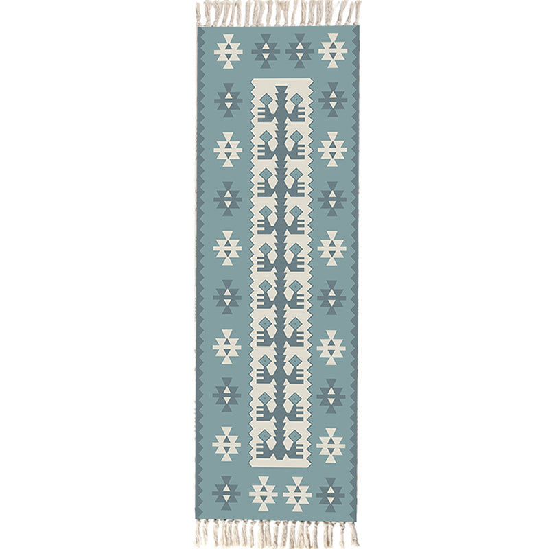 Frendorf | Multifarbige Funky Teppich, Baumwollgeometrische Formen, haustierfreundlicher, maschinenwaschbarer Teppich für das Schlafzimmer