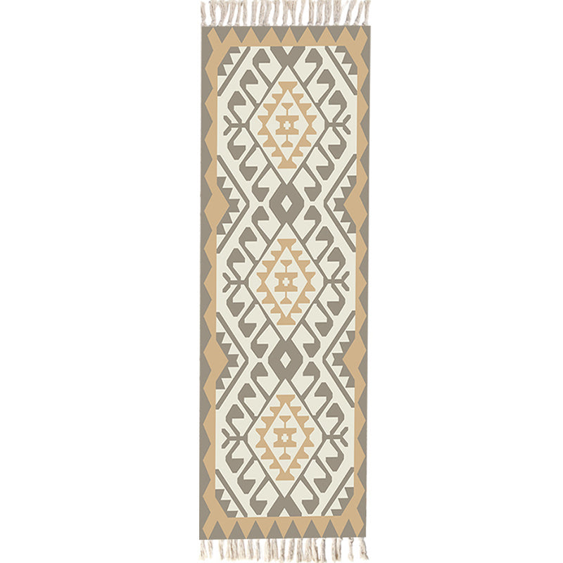 Frendorf | Multifarbige Funky Teppich, Baumwollgeometrische Formen, haustierfreundlicher, maschinenwaschbarer Teppich für das Schlafzimmer