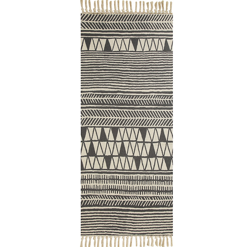 Frendorf | Multifarbige Funky Teppich, Baumwollgeometrische Formen, haustierfreundlicher, maschinenwaschbarer Teppich für das Schlafzimmer