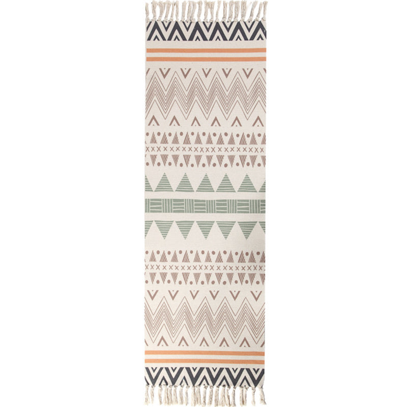 Frendorf | Multifarbige Funky Teppich, Baumwollgeometrische Formen, haustierfreundlicher, maschinenwaschbarer Teppich für das Schlafzimmer