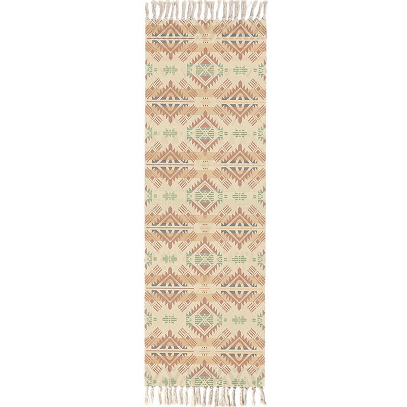 Frendorf | Multifarbige Funky Teppich, Baumwollgeometrische Formen, haustierfreundlicher, maschinenwaschbarer Teppich für das Schlafzimmer